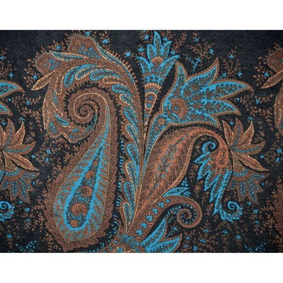 Pretty Briggs New York Vintage Paisley Print Midi Skirt 14 Black Pencil Style - Picture 4 of 10